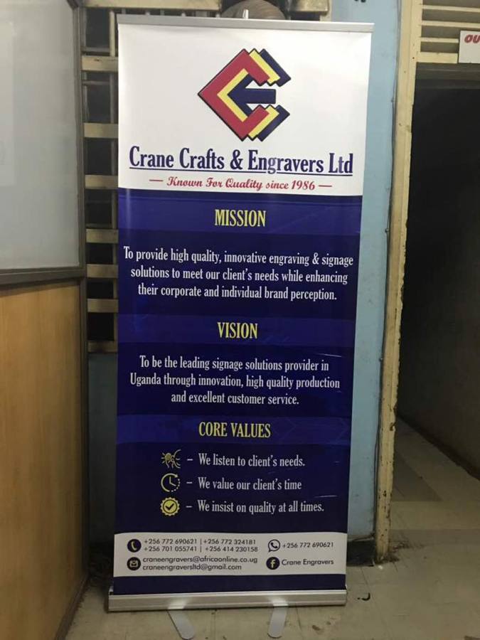 Crane Engravers — pull-up banner
